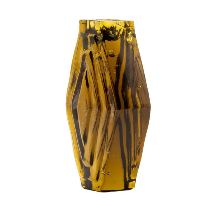 Bougeoir en verre recyclé design ambré