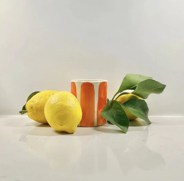 Bougie parfumée en céramique émaillée artisanale fleurs d'orangers