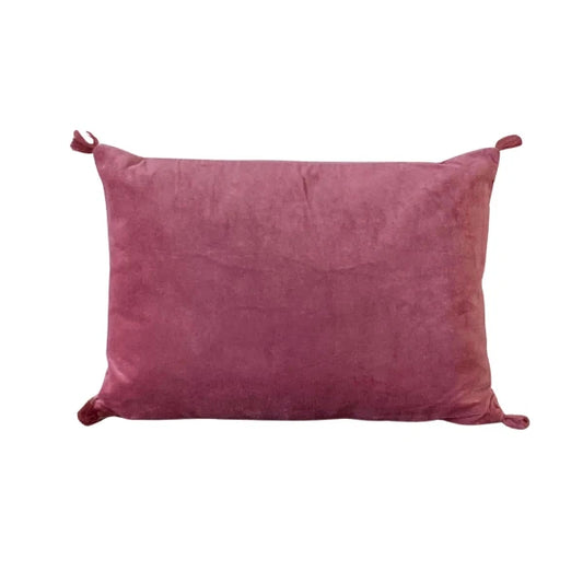 Coussin rectangulaire en velours Framboise haut de gamme déco durable