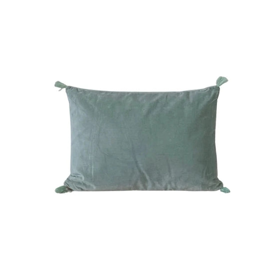 Coussin rectangulaire en velours Vert d'eau DECO DURABLE VELOURS HAUT DE GAMME