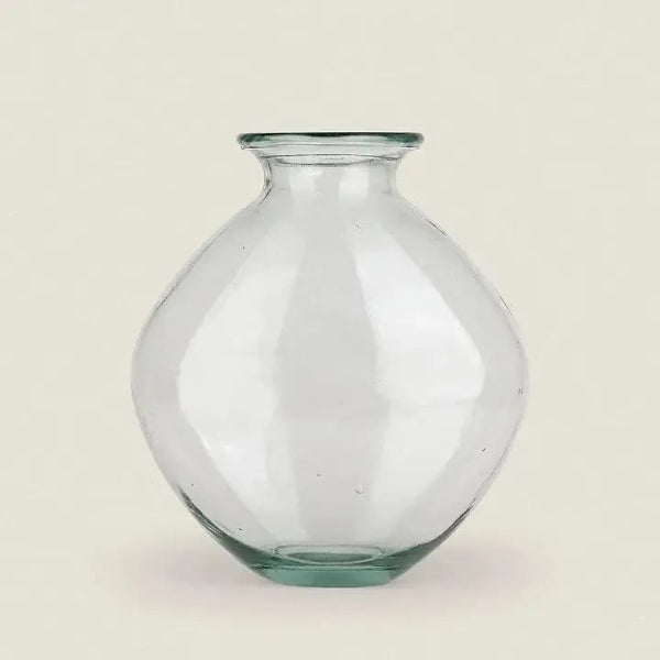 grand vase en vere recyclé transparent