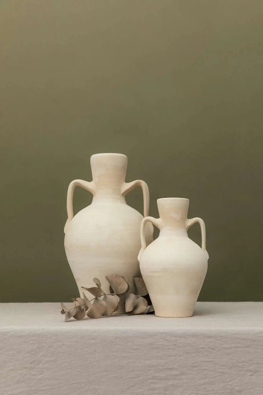 duo de Vase amphore en céramique artisanales fabriquées en Espagne
