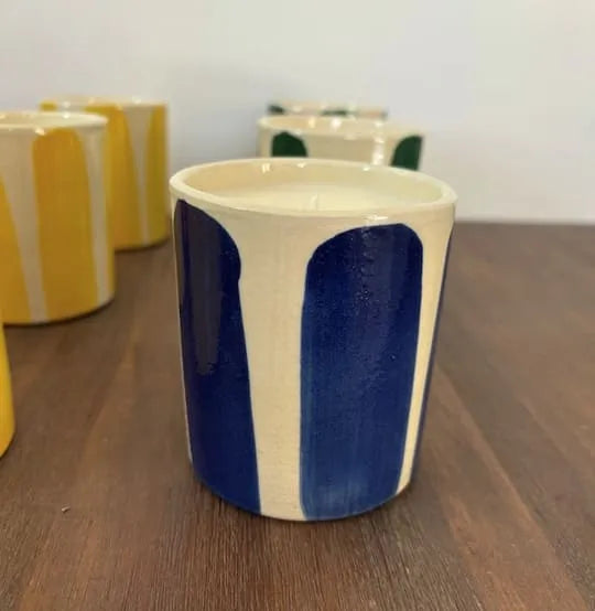 Bougie parfumée en céramique émaillée décorative artisanale