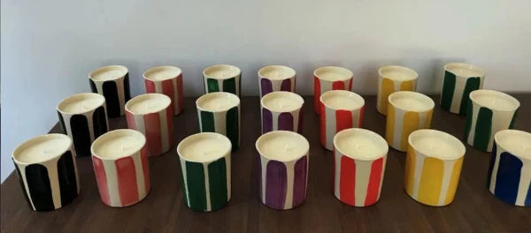 bougie naturelle parfumée en céramique émaillée cire de soja