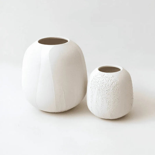 duo de vases boules ronds en céramique