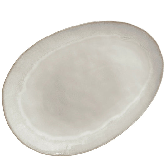 Grand plat de service ovale en grès