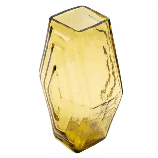 grand vase artisanal en verre recyclé couleur ambre