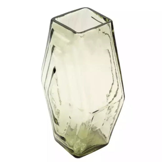 vase artisanal en verre recyclé couleur vert fume