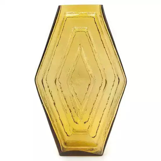 motif vase hexagonal ambré en verre recycle