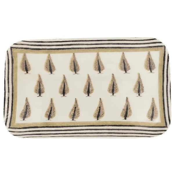 PLATEAU RECTANGLE EN METAL EMAILLE