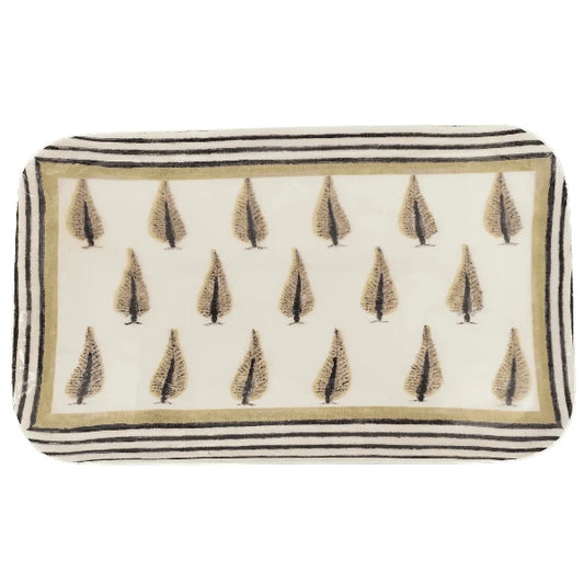 PLATEAU RECTANGLE EN METAL EMAILLE