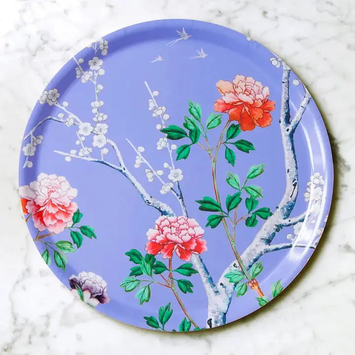 plateau rond décoratif en bois