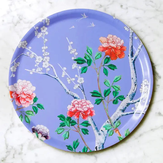 plateau rond décoratif en bois