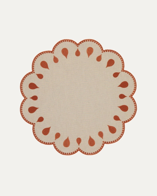 set de table design festonné terracotta