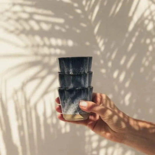 tasse expresso en céramique portugaise dégadé de noir