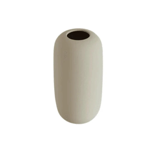 Vase haut en céramique beige forme organique