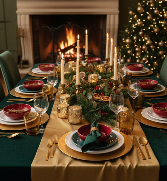 Table de Noël sublimée : 3 techniques simples pour superposer nappes, vaisselle et textures