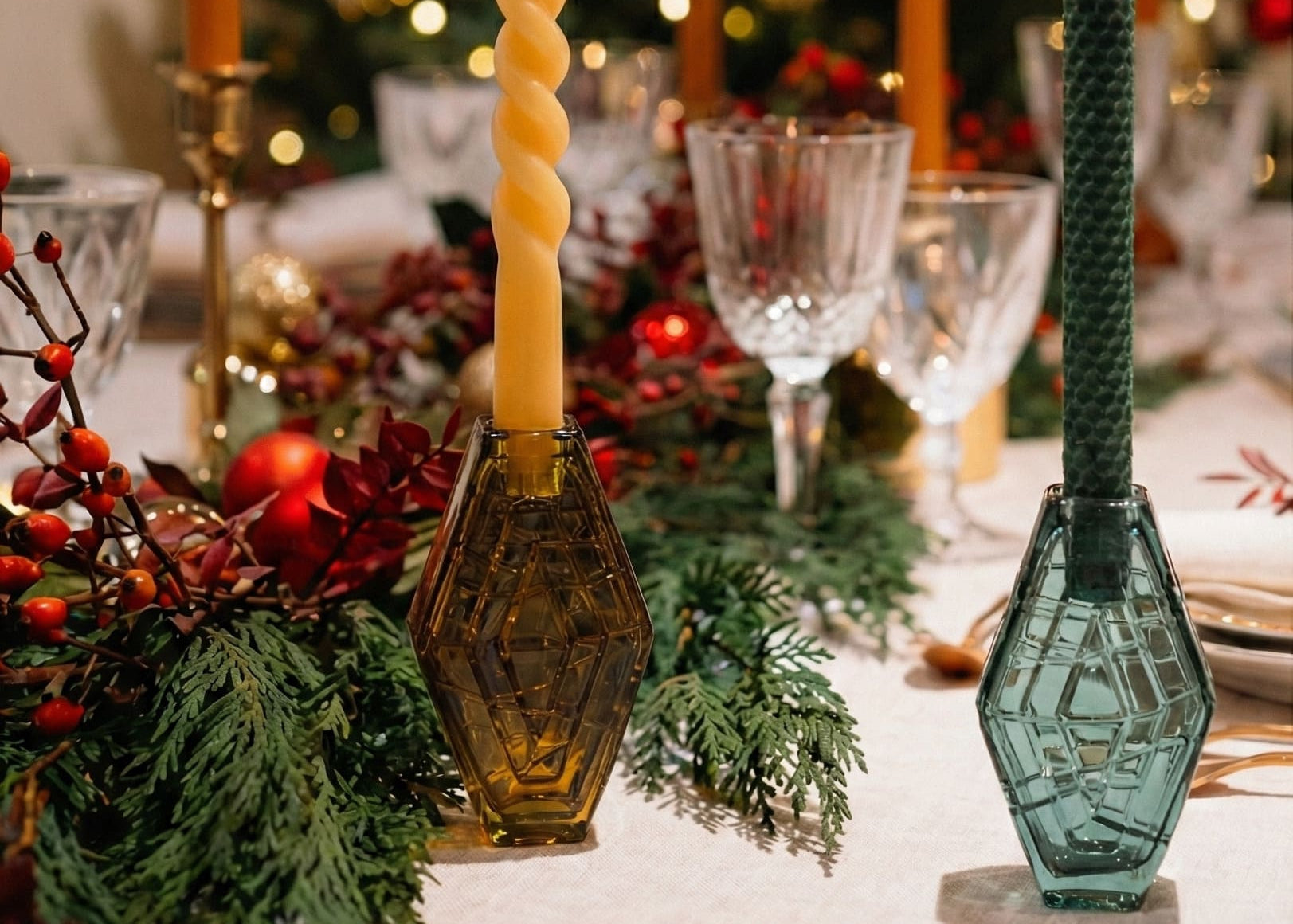 bougeoirs et déco de table de Noel