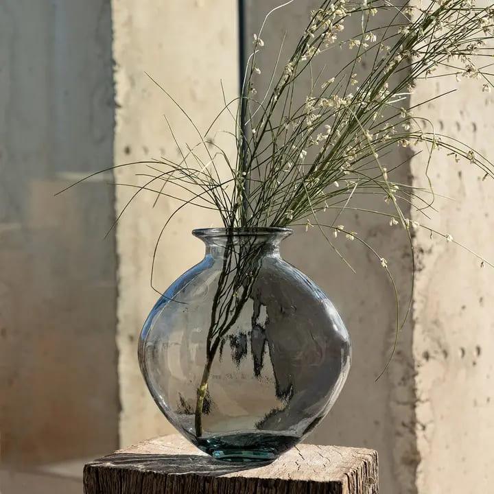 Magnifique vase teinté gris en verre reyclé fabriqué en Allemagne