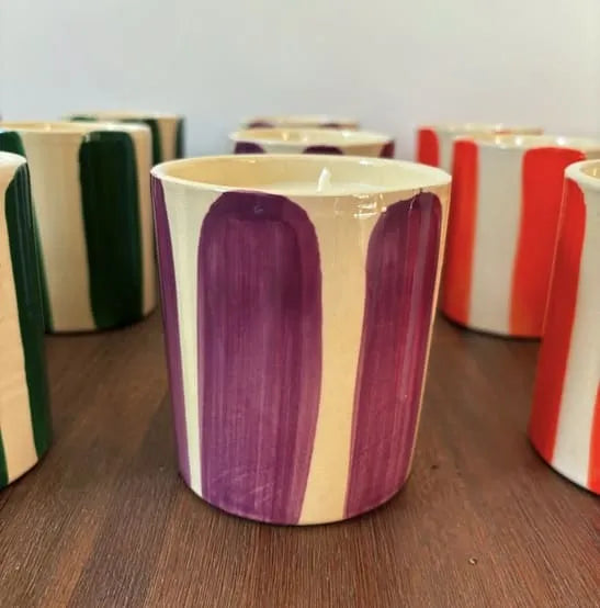 bougie naturelle parfumée  en céramique émaillée cire végétale