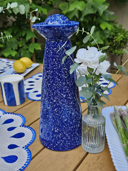 Blue ceramic carafe 