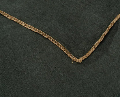 Édredon bout de lit en lin lavé gris anthracite