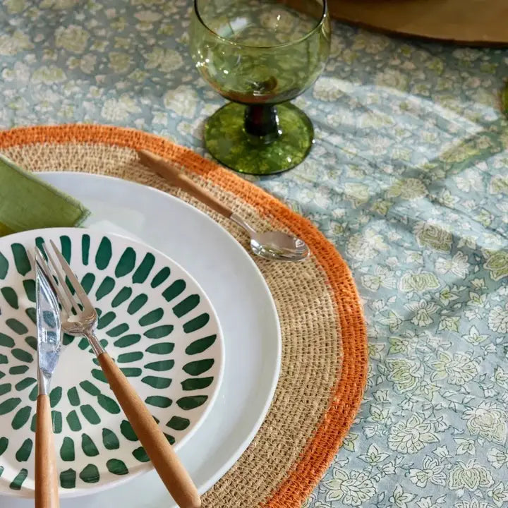 nappe rectangulaire en coton block print