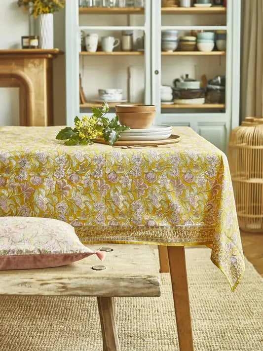 nappe de table en coton block print