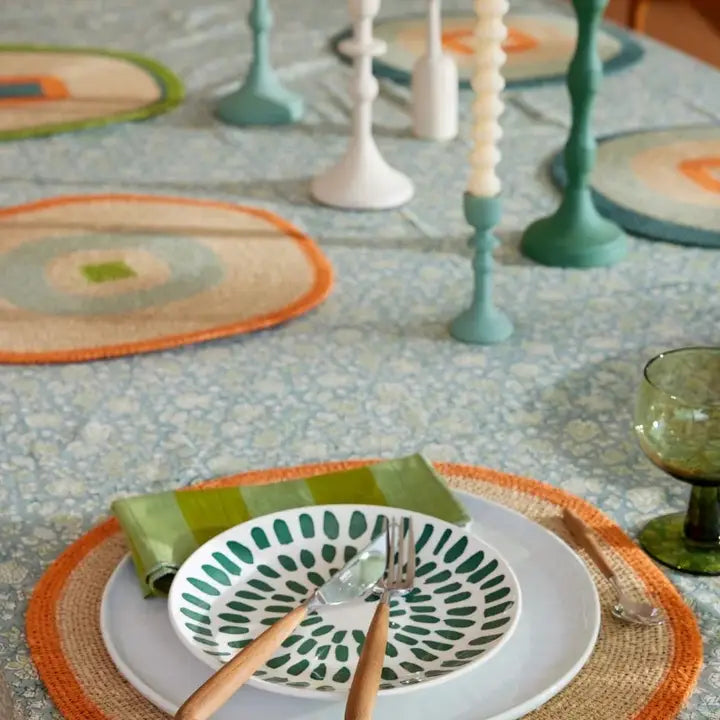 Nappe de table en coton bleue