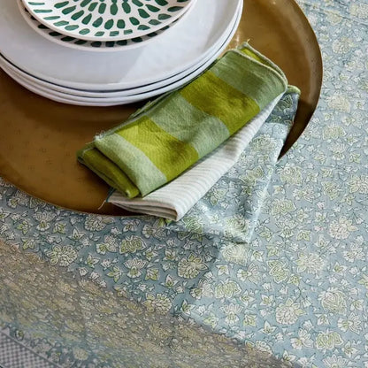 Nappe de table en coton bleue