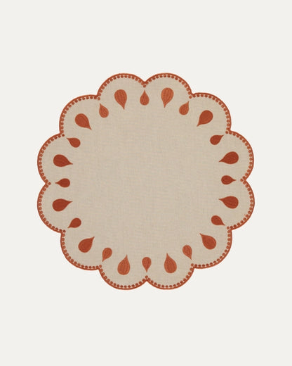 set de table design festonné terracotta