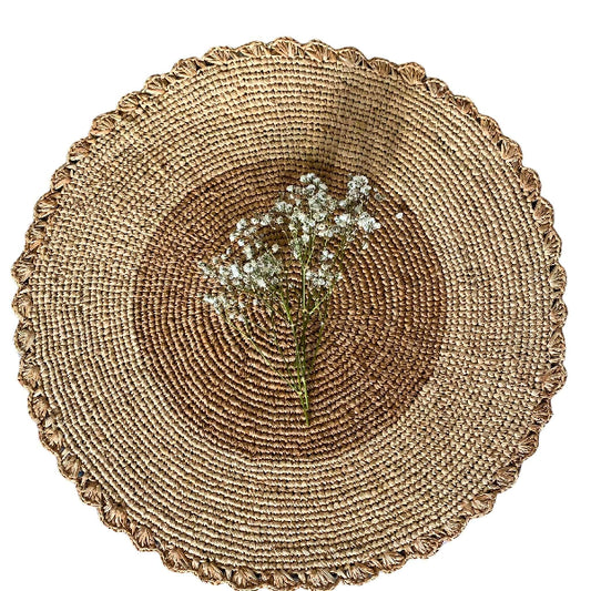 set de table rond raphia artisanat