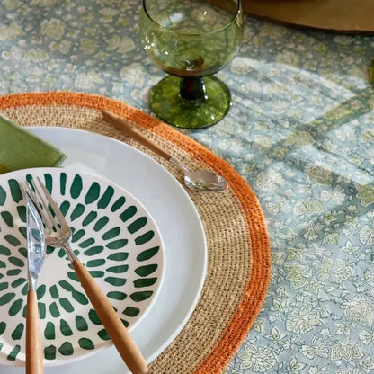 Nappe de table en coton bleue